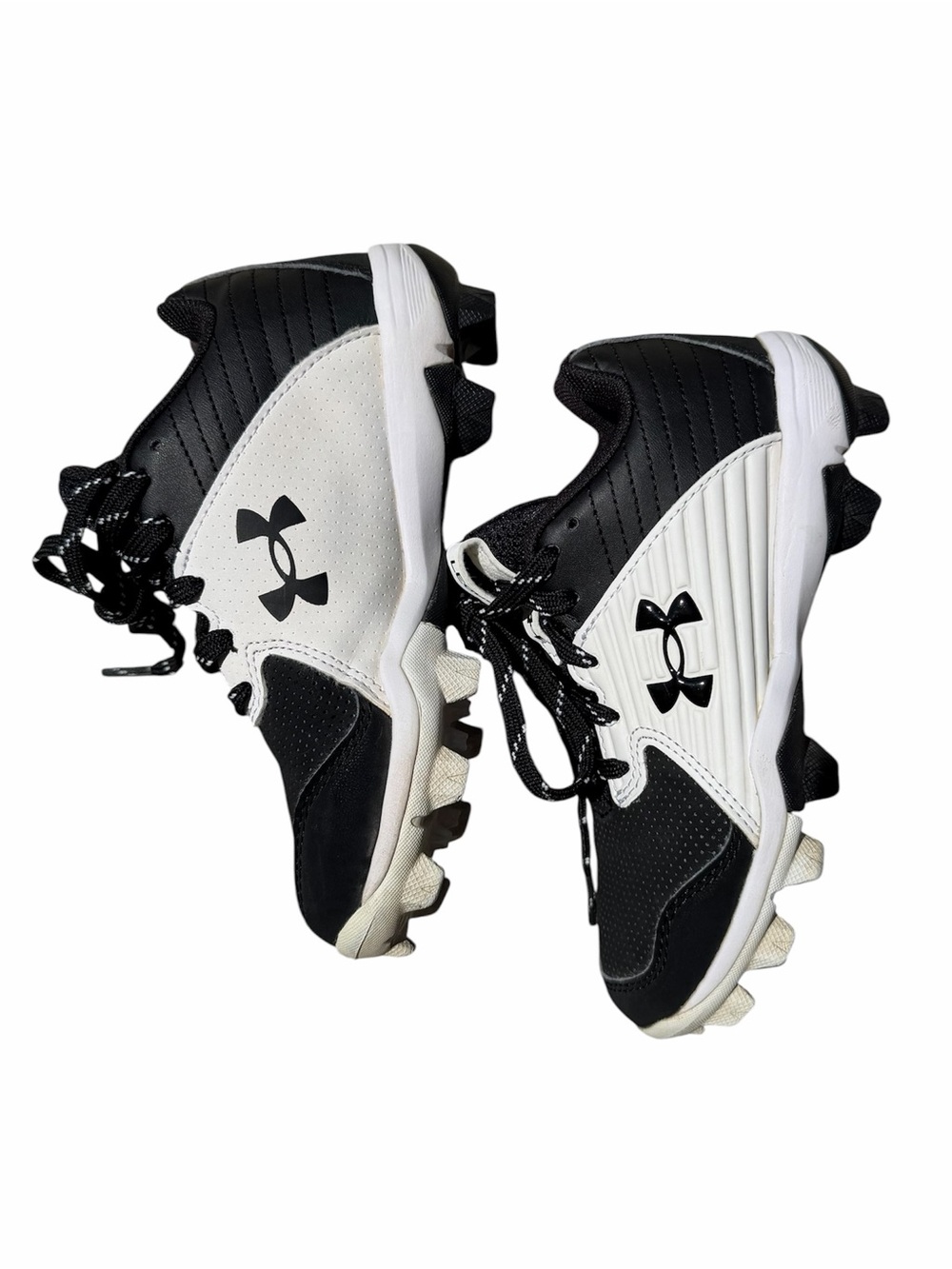 Under Armour Leadoff Kids Black and White Cleats Size 12K Toddler